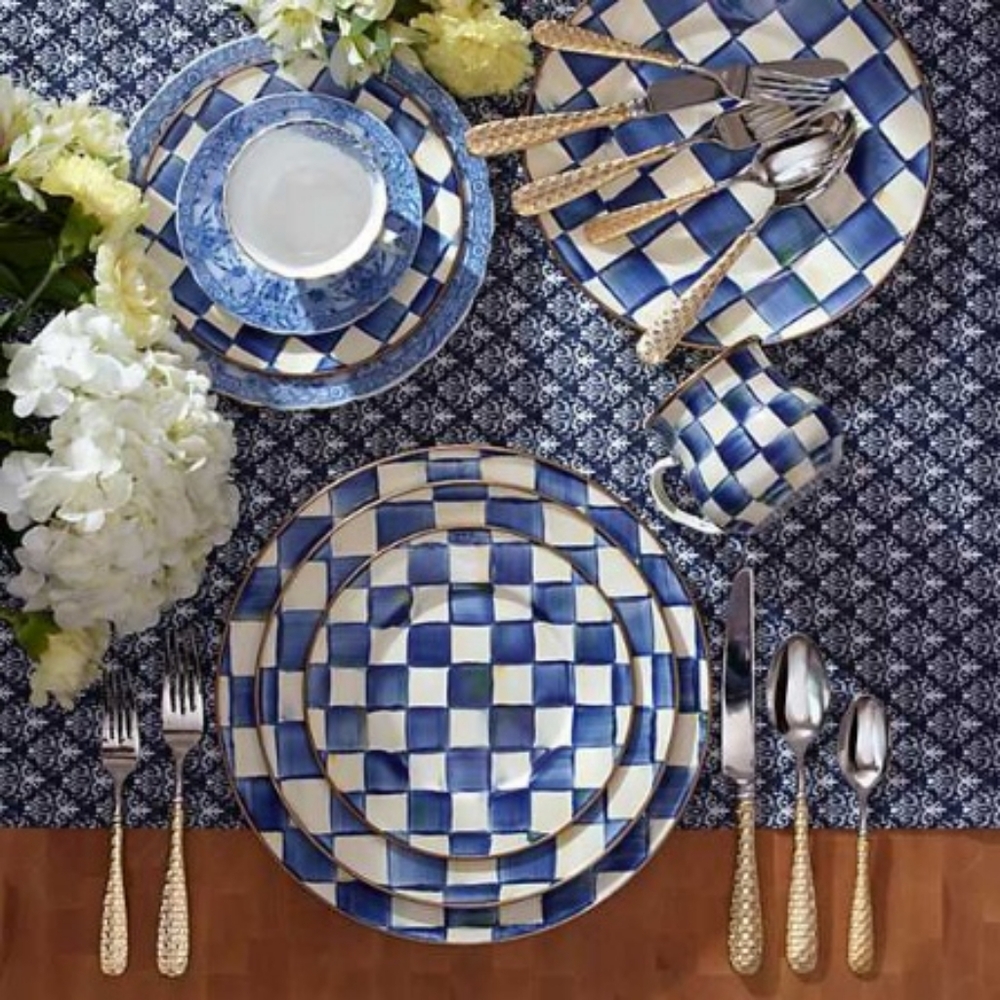 Set of 2 - Royal Check Salad/Dessert Plate - Picture 6 of 9